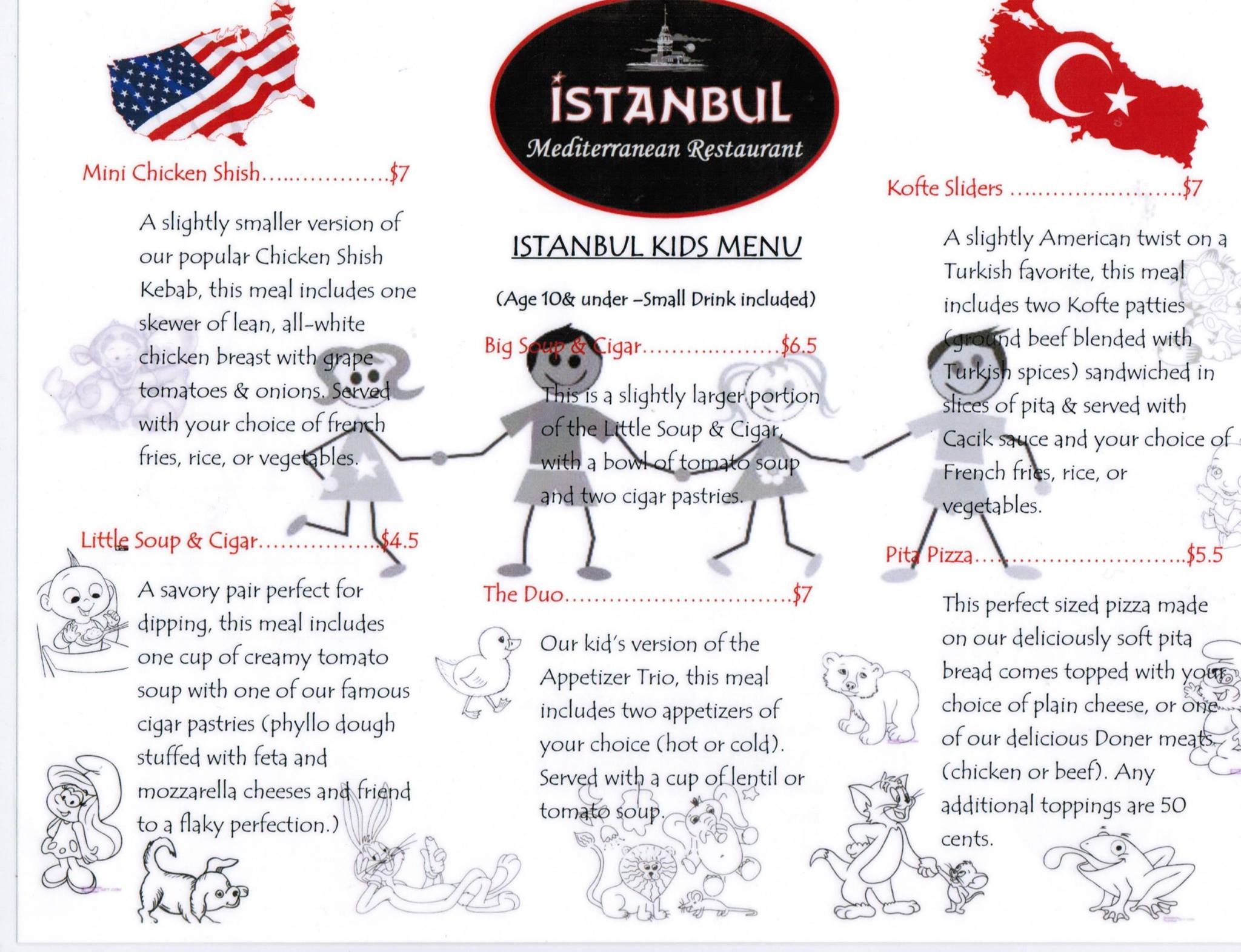 Istanbul Mediterranean Restaurant Menu