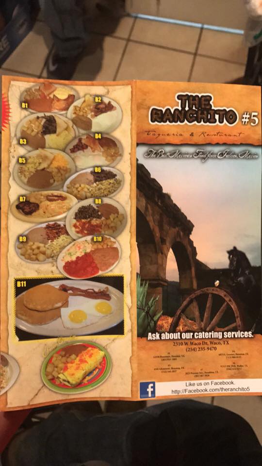 The Ranchito Grill 5 Menu