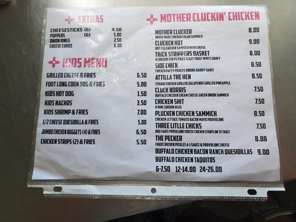 Yo Mamas Food Truck Menu